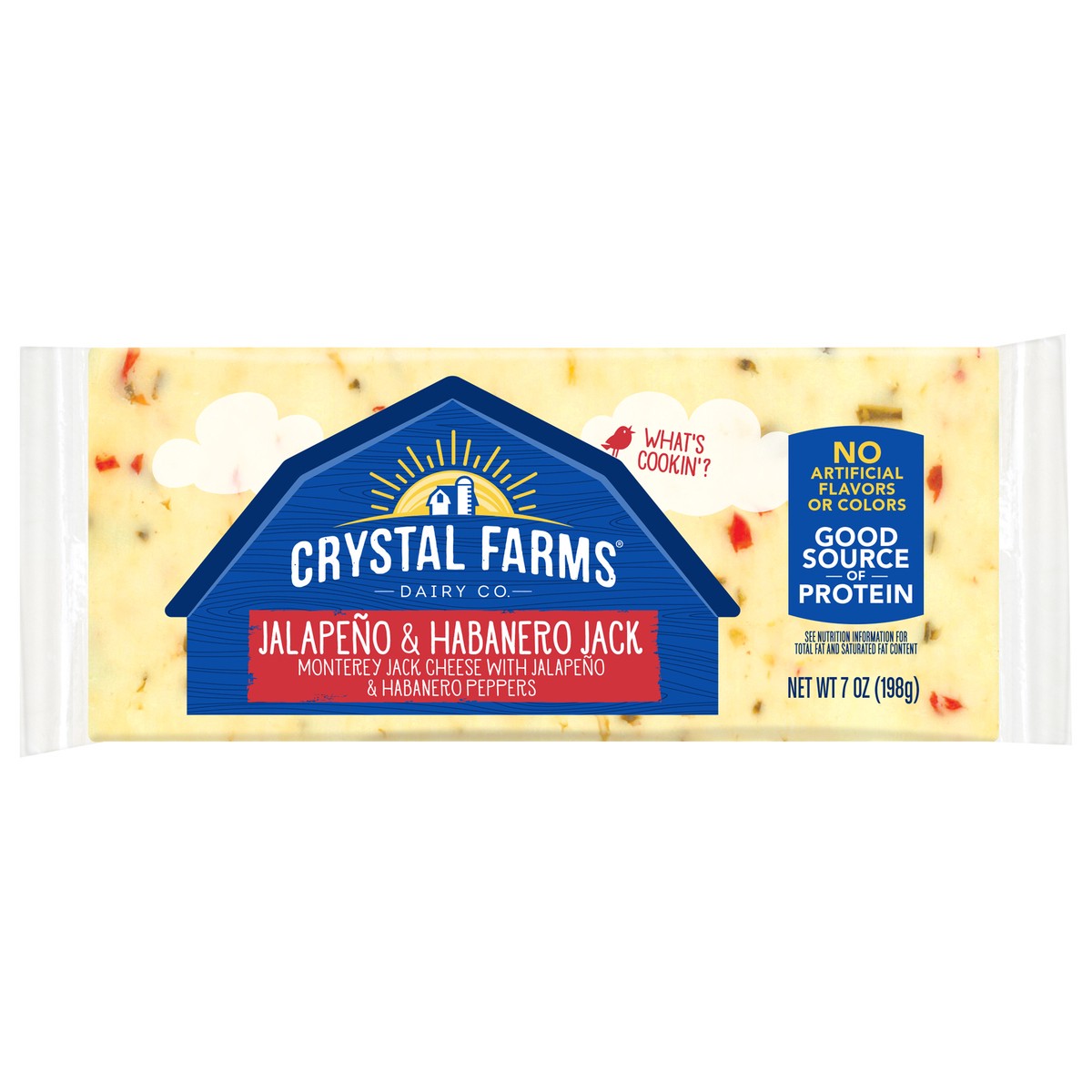 slide 1 of 1, Crystal Farms Jalapeno & Habanero Jack Cheese Block, 7 oz, 7 oz