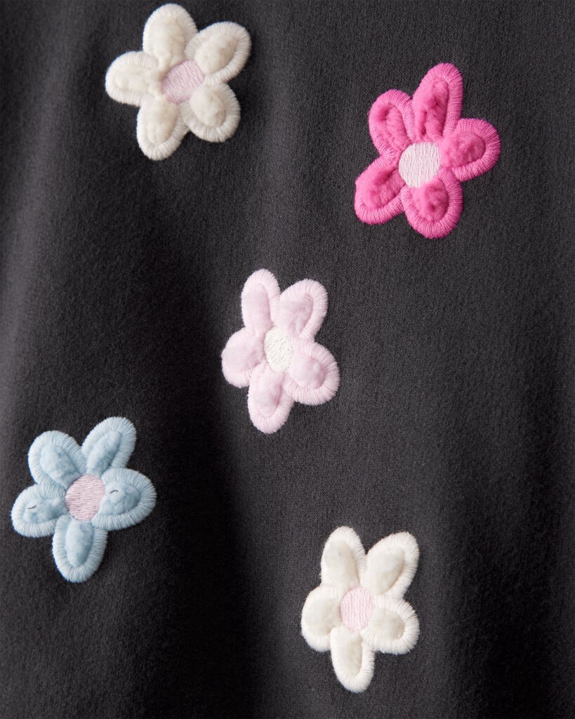 slide 2 of 2, Carter's Baby Girl Floral French Terry Long-Sleeve Pullover Sweatshirt - Black Black 24M, 1 ct