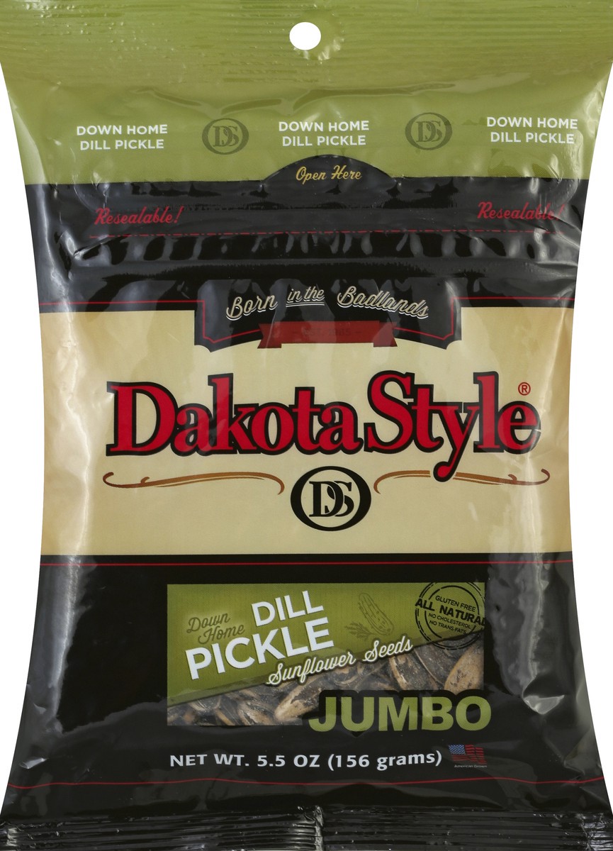 slide 1 of 4, Dakota Style Down Home Dill Pickle Jumbo Sunflower Seeds, 5.5 oz