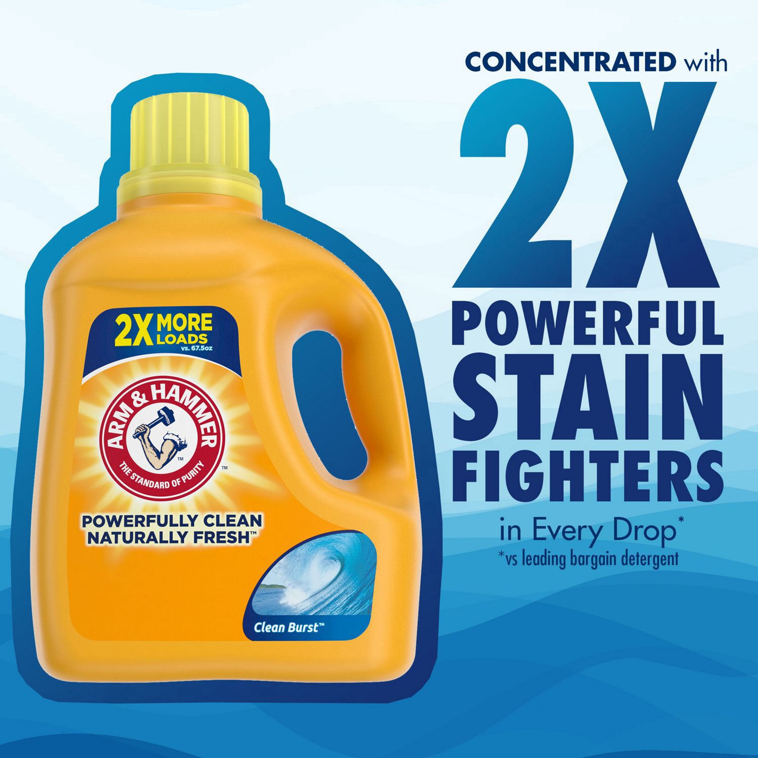 slide 3 of 6, ARM & HAMMER Clean Burst, 110 Loads Liquid Laundry Detergent, 110 fl oz, 110 fl oz
