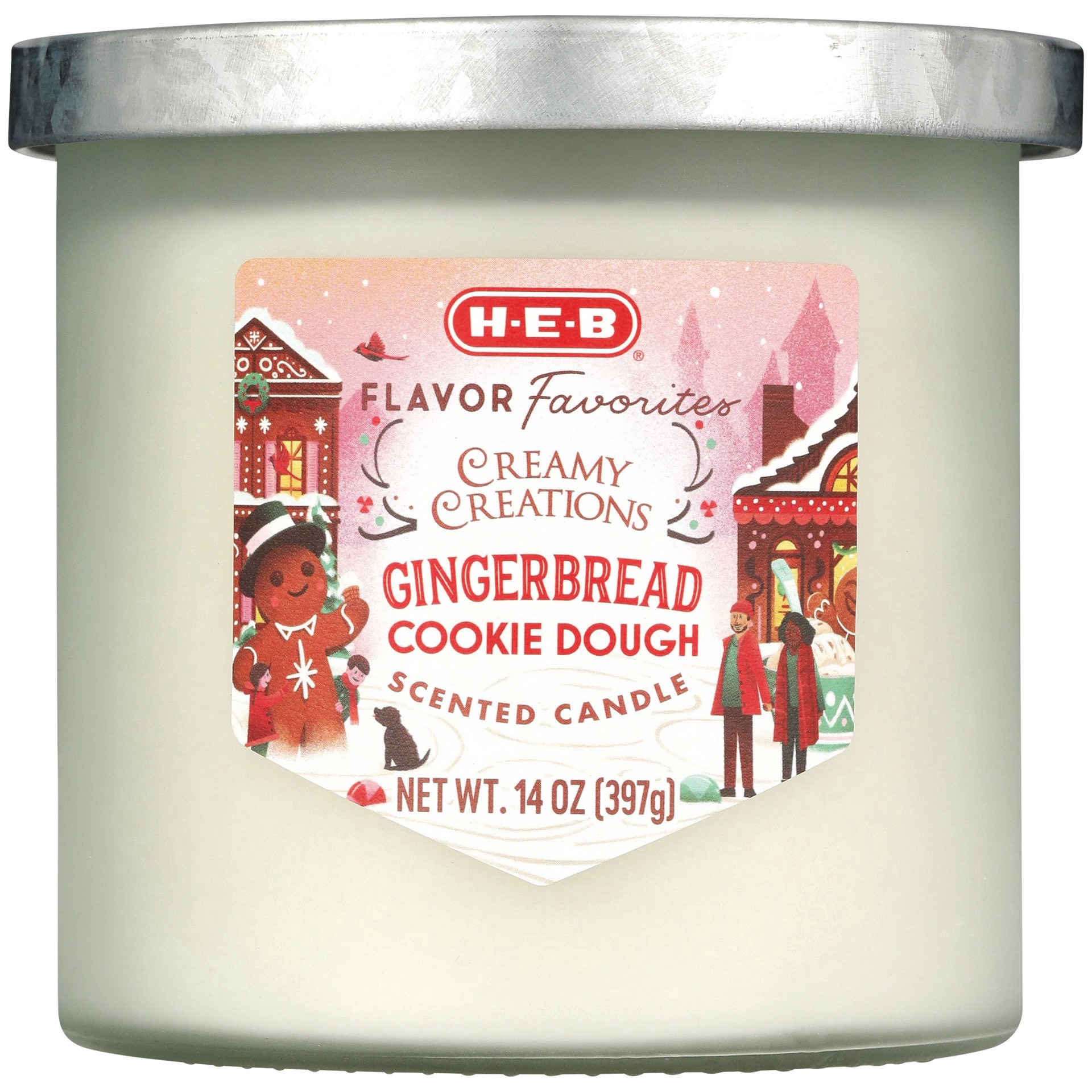 slide 1 of 1, H-E-B Flavor Favorites Creamy Creations Gingerbread Cookie Dough Scented Candle, 14 oz