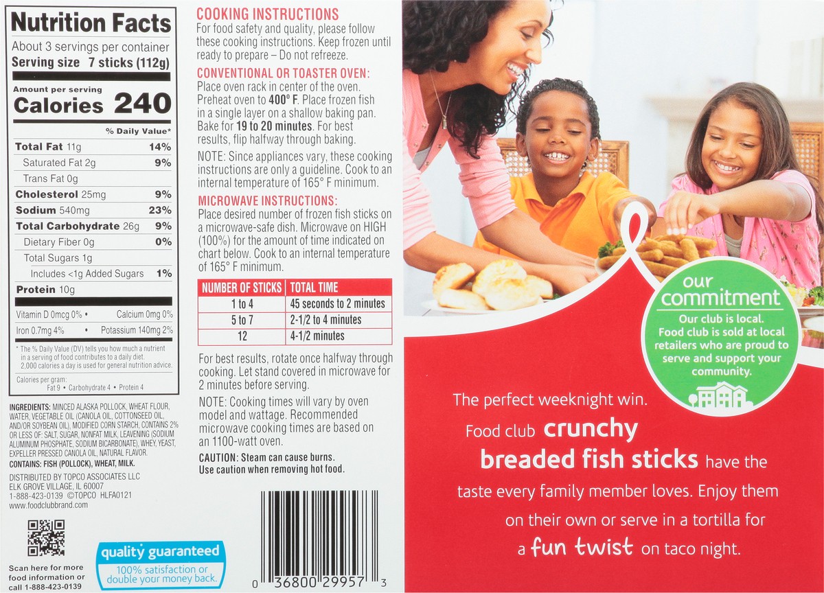 slide 5 of 9, Food Club Crunchy Breaded Fish Sticks 21 ea, 21 ct