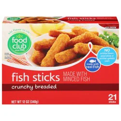 Food Club Crunchy Breaded Fish Sticks 21 ea