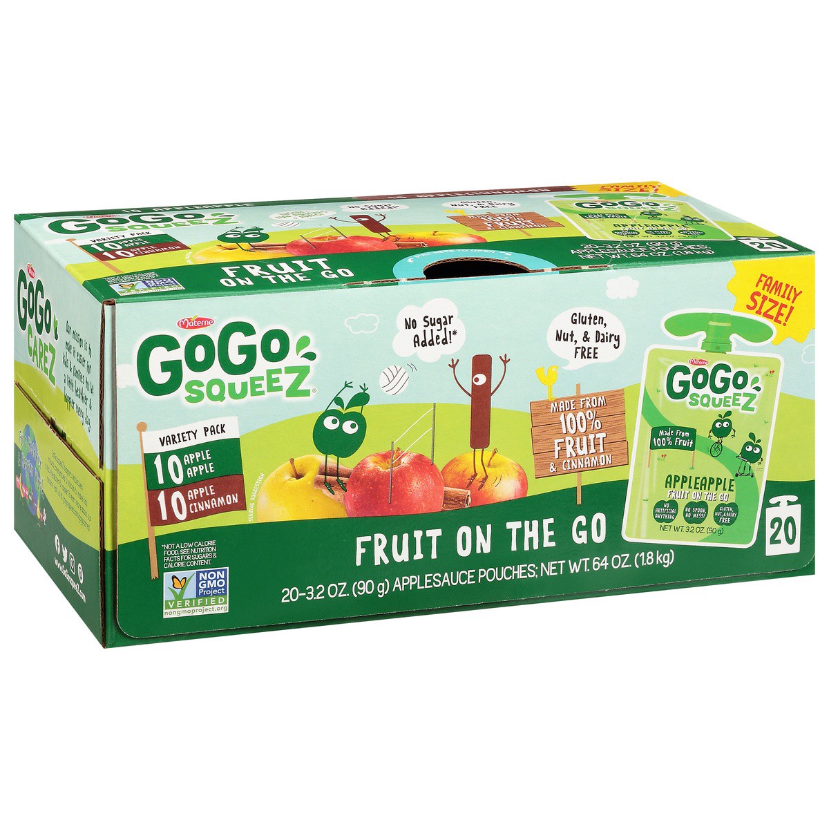 slide 6 of 9, GoGo squeeZ Go Go Squeeze Applesauce Fruit On The Go Applesauce Variety Pack, 20 Count, 64 oz