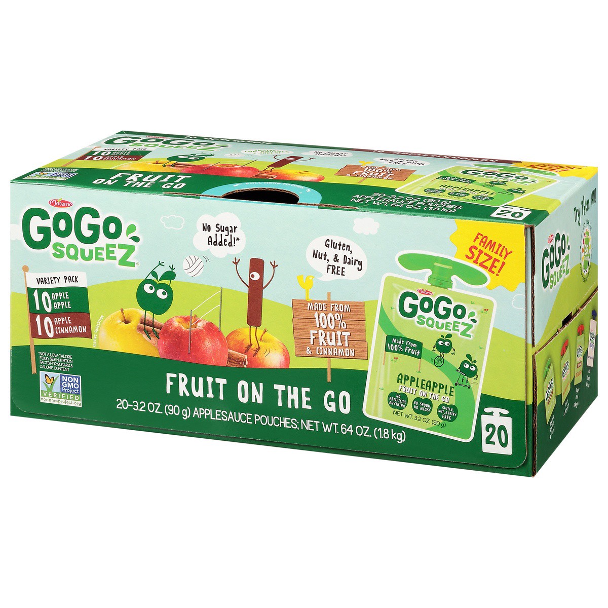 slide 7 of 9, GoGo squeeZ Go Go Squeeze Applesauce Fruit On The Go Applesauce Variety Pack, 20 Count, 64 oz