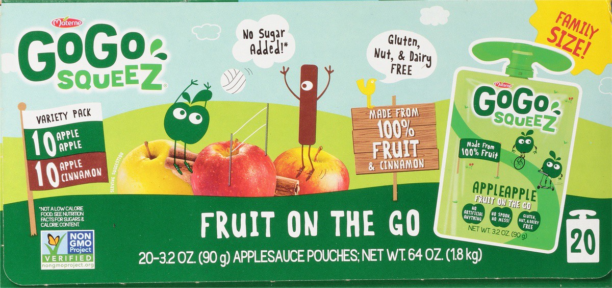 slide 5 of 9, GoGo squeeZ Go Go Squeeze Applesauce Fruit On The Go Applesauce Variety Pack, 20 Count, 64 oz