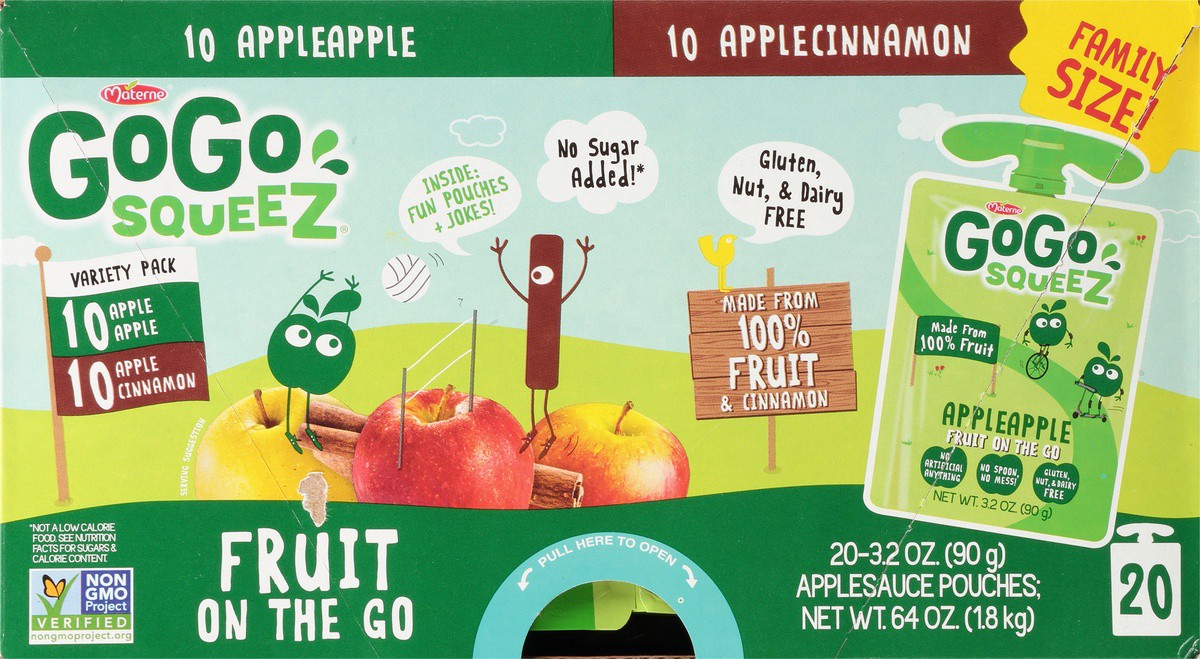 slide 3 of 9, GoGo squeeZ Go Go Squeeze Applesauce Fruit On The Go Applesauce Variety Pack, 20 Count, 64 oz