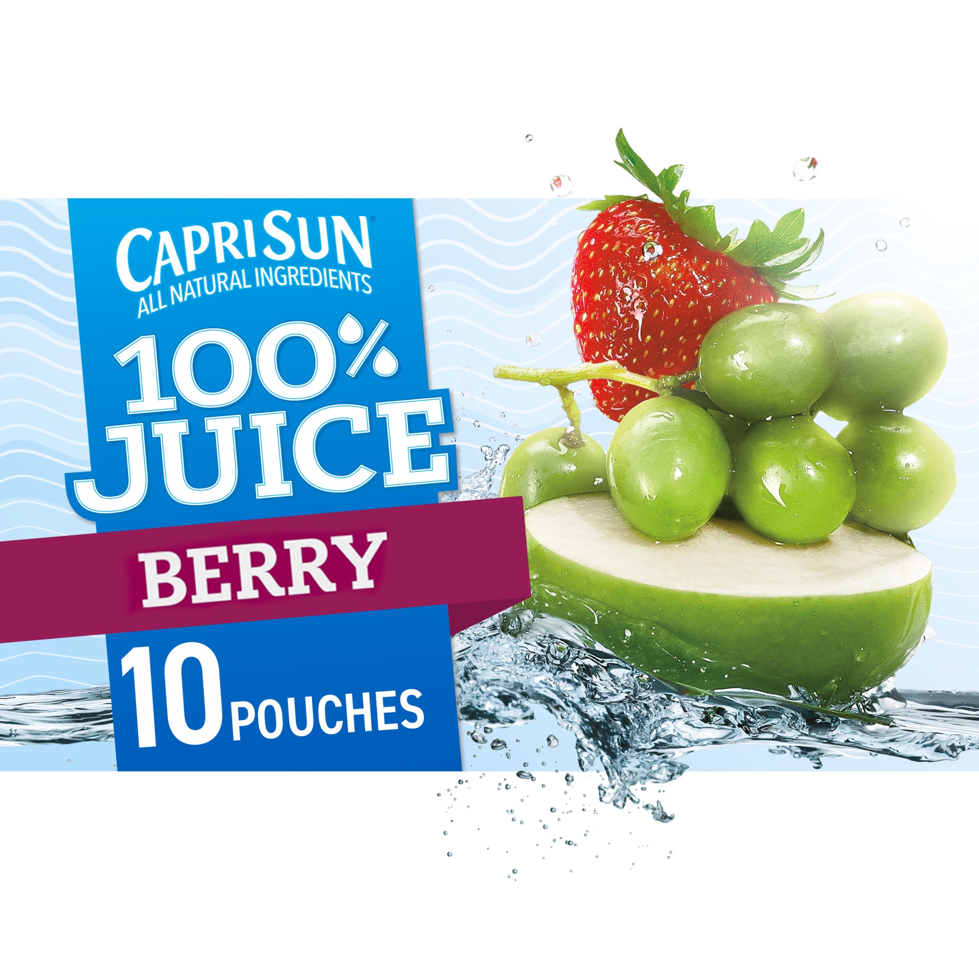 slide 1 of 7, Capri Sun 100% Juice Berry Naturally Flavored Juice Drink Blend Pouches, 