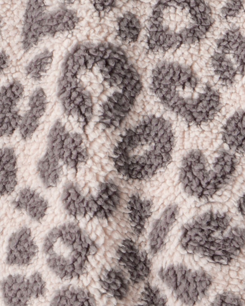 slide 2 of 2, Carter's Girls Leopard Print Long-Sleeve Sherpa Jacket - Brown Brown 8, 1 ct