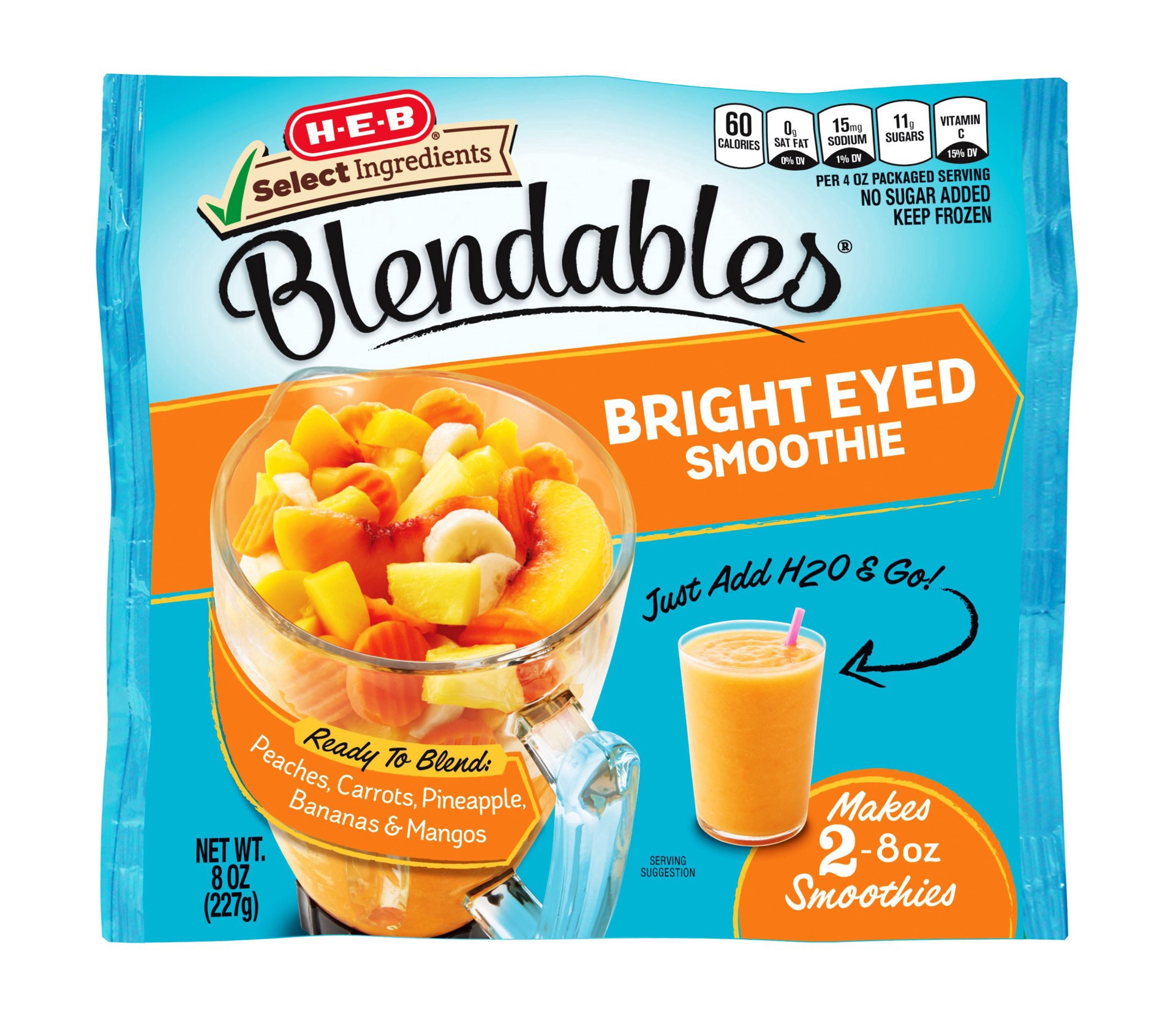 slide 1 of 1, H-E-B Blendables Bright Eyed Smoothie, 8 oz