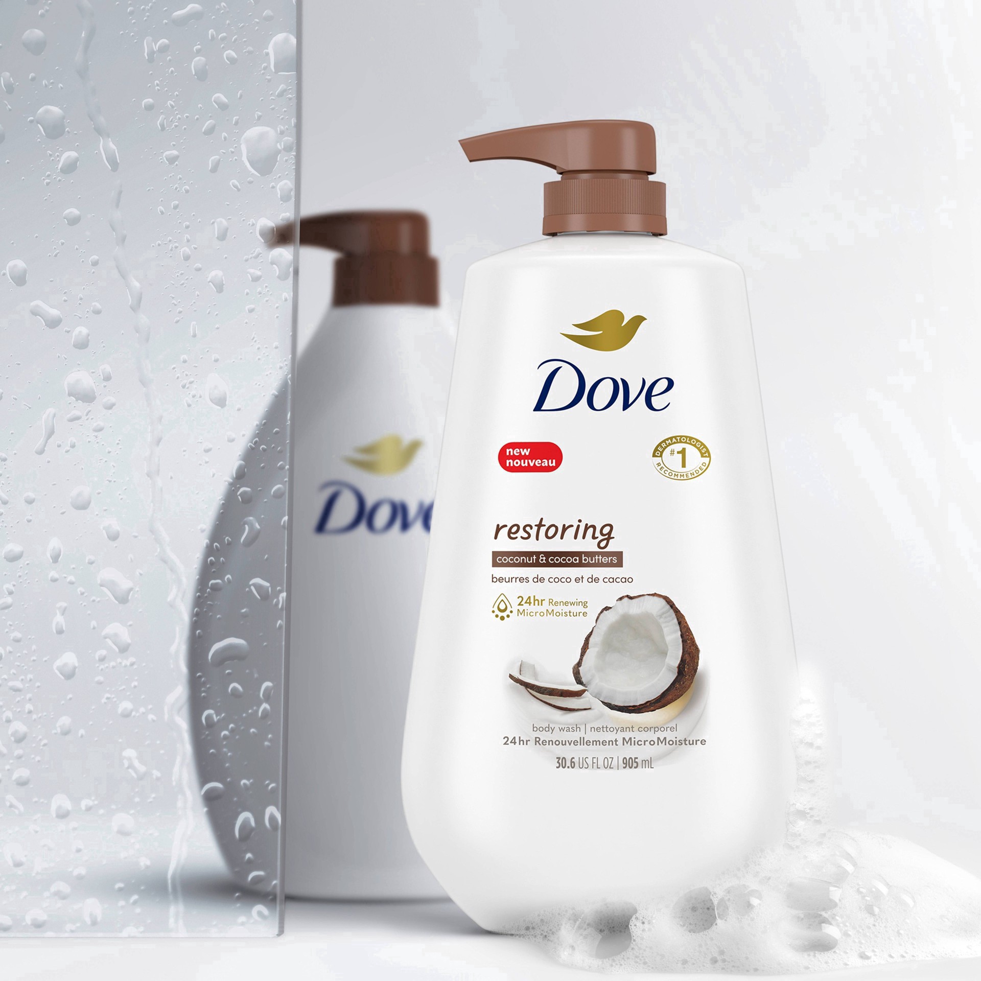 slide 22 of 73, Dove Restoring Body Wash Coconut Butter And Cocoa Butter, 34 oz, 34 oz