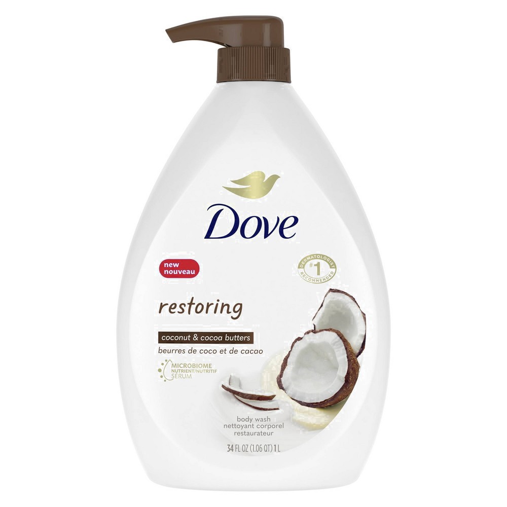 slide 51 of 73, Dove Restoring Body Wash Coconut Butter And Cocoa Butter, 34 oz, 34 oz