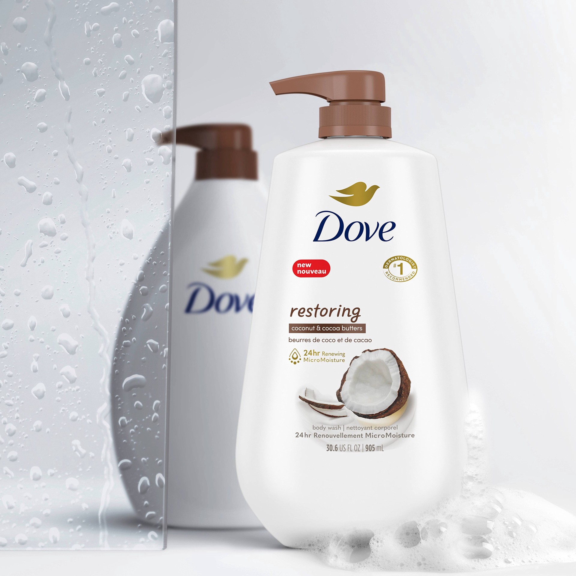slide 27 of 73, Dove Restoring Body Wash Coconut Butter And Cocoa Butter, 34 oz, 34 oz