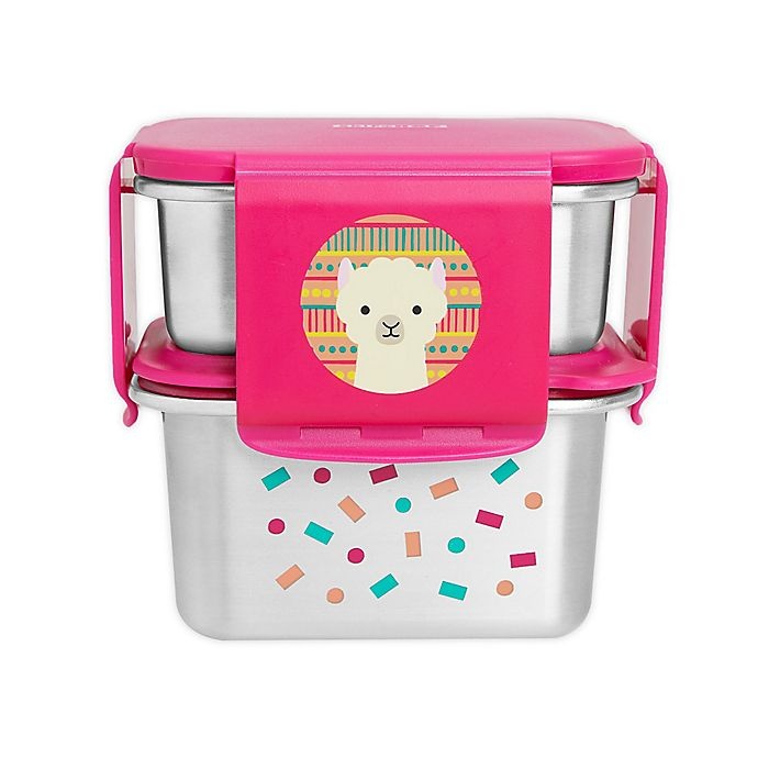 slide 1 of 3, Skip Hop SKIP*HOP Zoo Llama Stainless Steel Lunch Kit, 2 ct