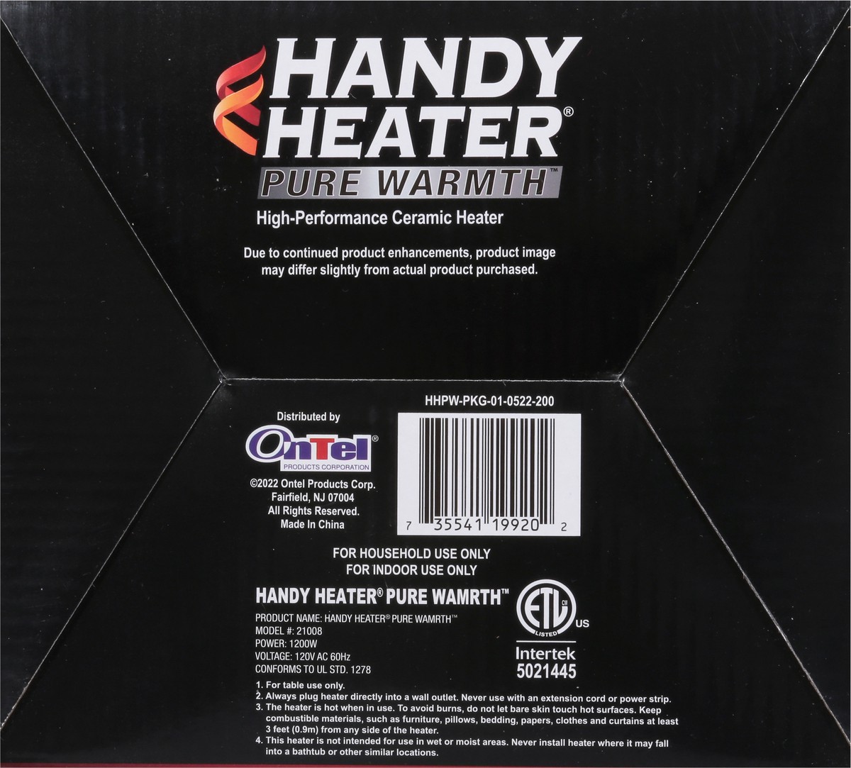 slide 8 of 9, As Seen on TV Handy Heater Pure Warmth High Performance Ceramic Heater 1 ea, 1 ct
