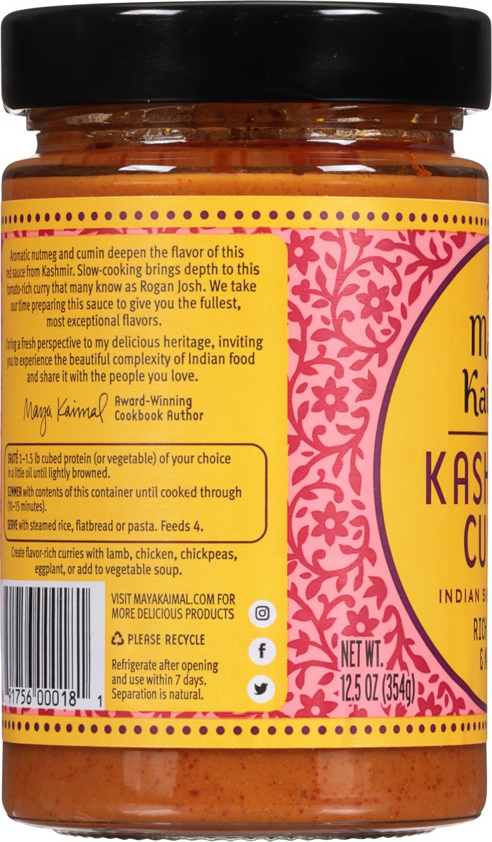 slide 7 of 9, Maya Kaimal Mild Kashmiri Curry Indian Simmer Sauce 12.5 oz, 12.5 oz