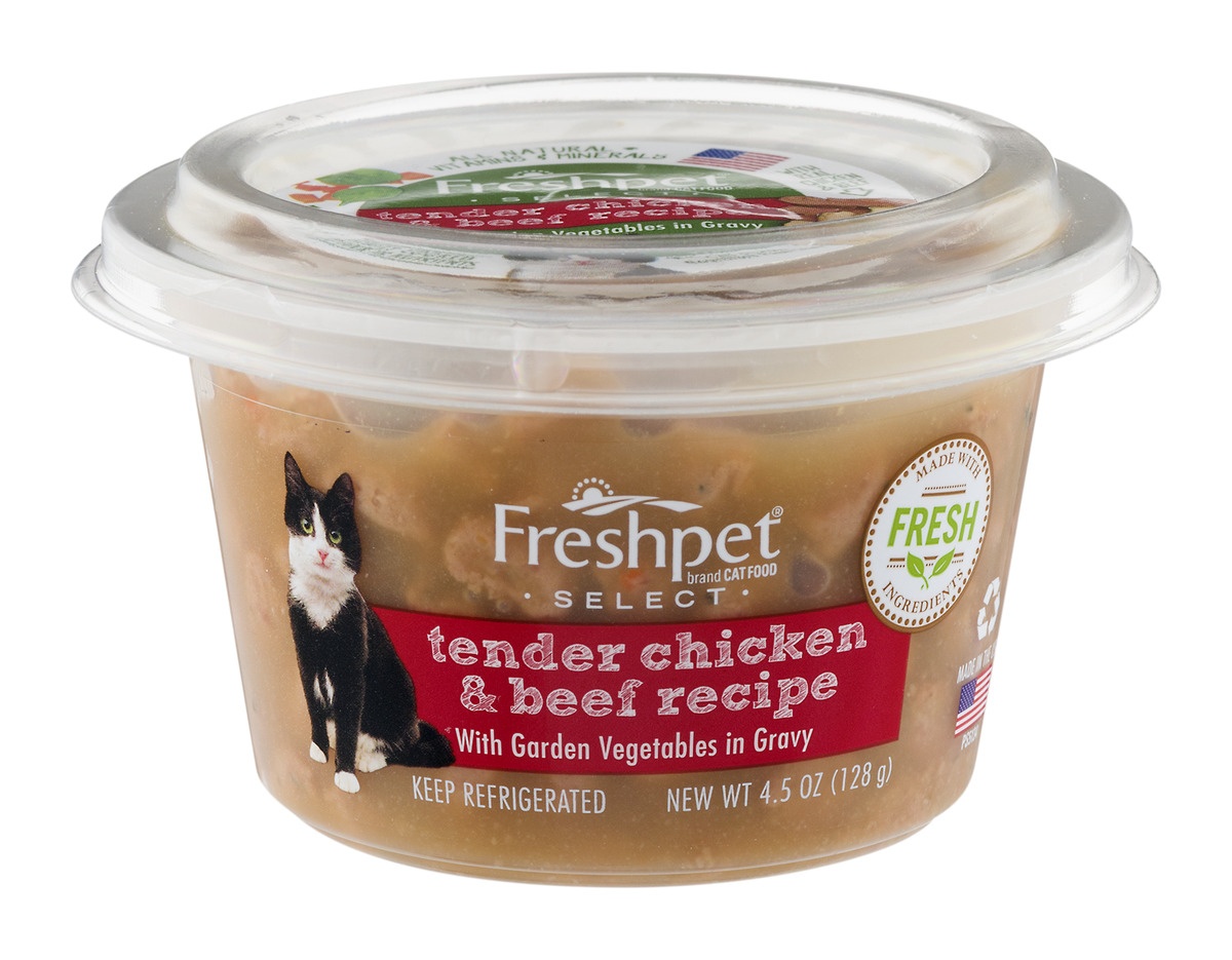 slide 1 of 1, Freshpet Select Cat Food Tender Chicken & Beef Recipe, 4.5 oz