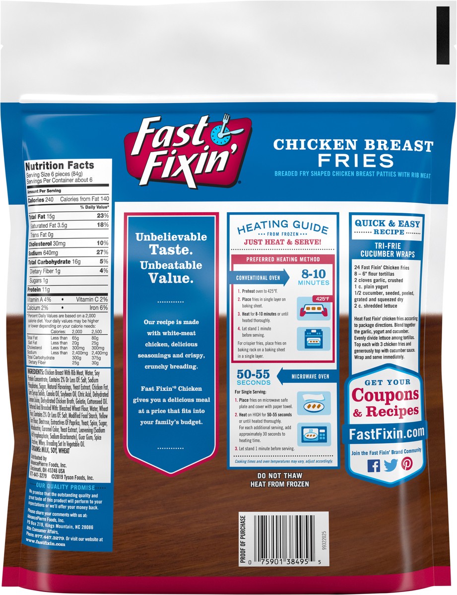 slide 5 of 6, Fast Fixin' Chicken Breast Fries, 20 oz (Frozen), 20 oz