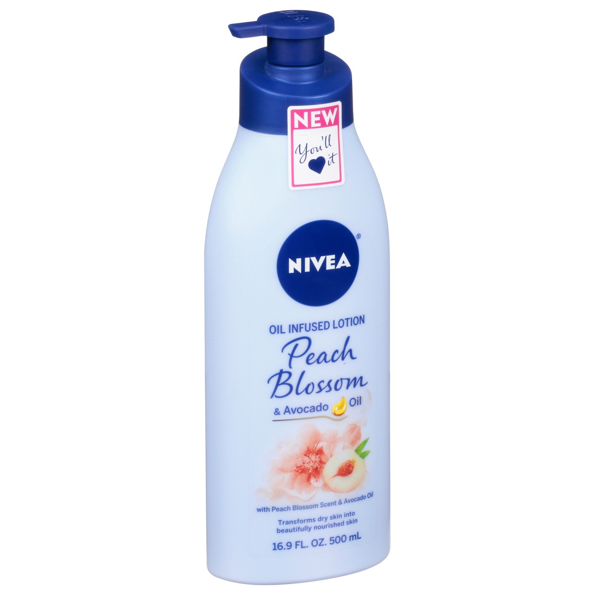 slide 8 of 9, Nivea Peach Blossom & Avocado Oil Infused Lotion 16.9 fl oz, 16.9 fl oz