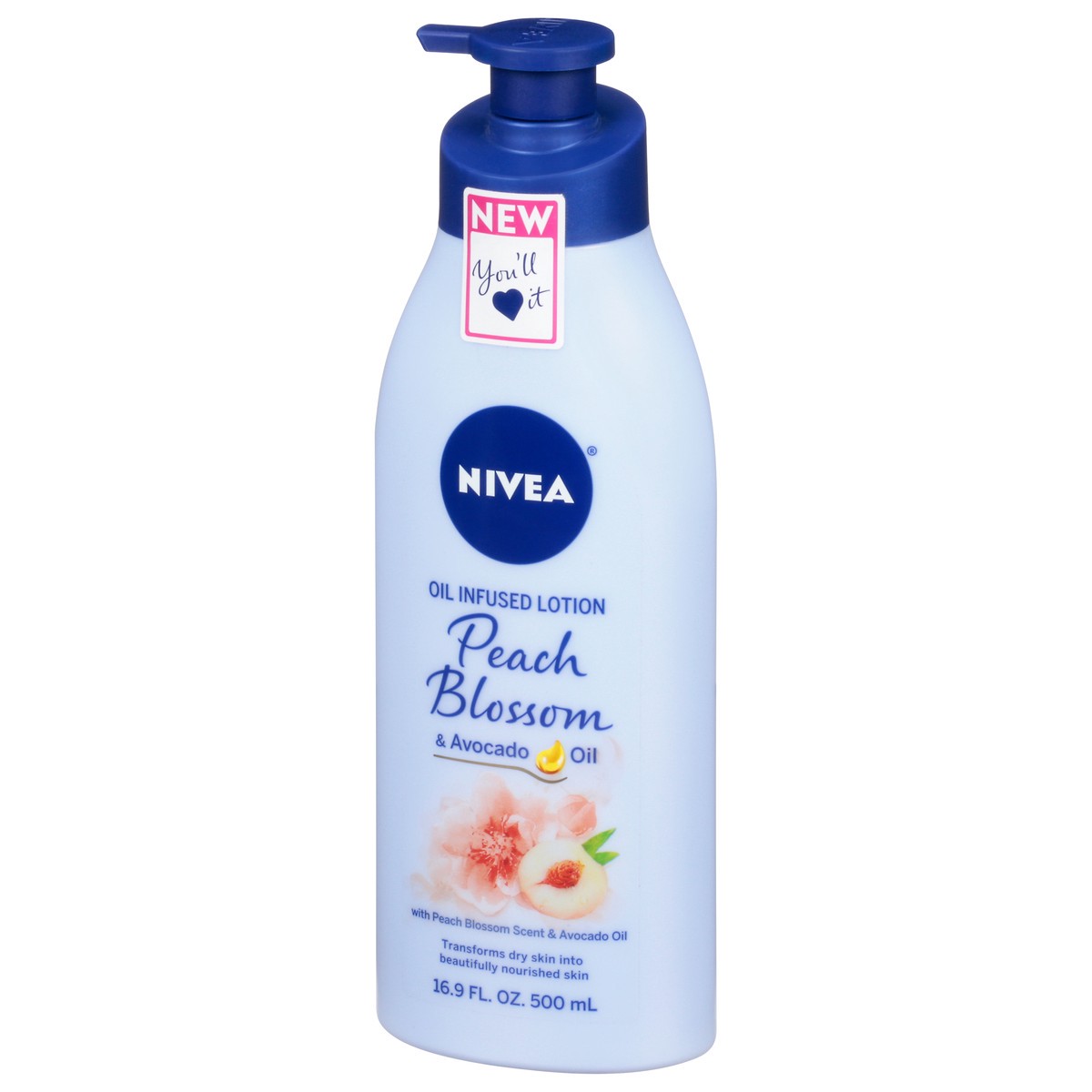 slide 2 of 9, Nivea Peach Blossom & Avocado Oil Infused Lotion 16.9 fl oz, 16.9 fl oz