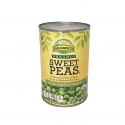 slide 1 of 1, Sun Harvest Organic Peas, 15 oz