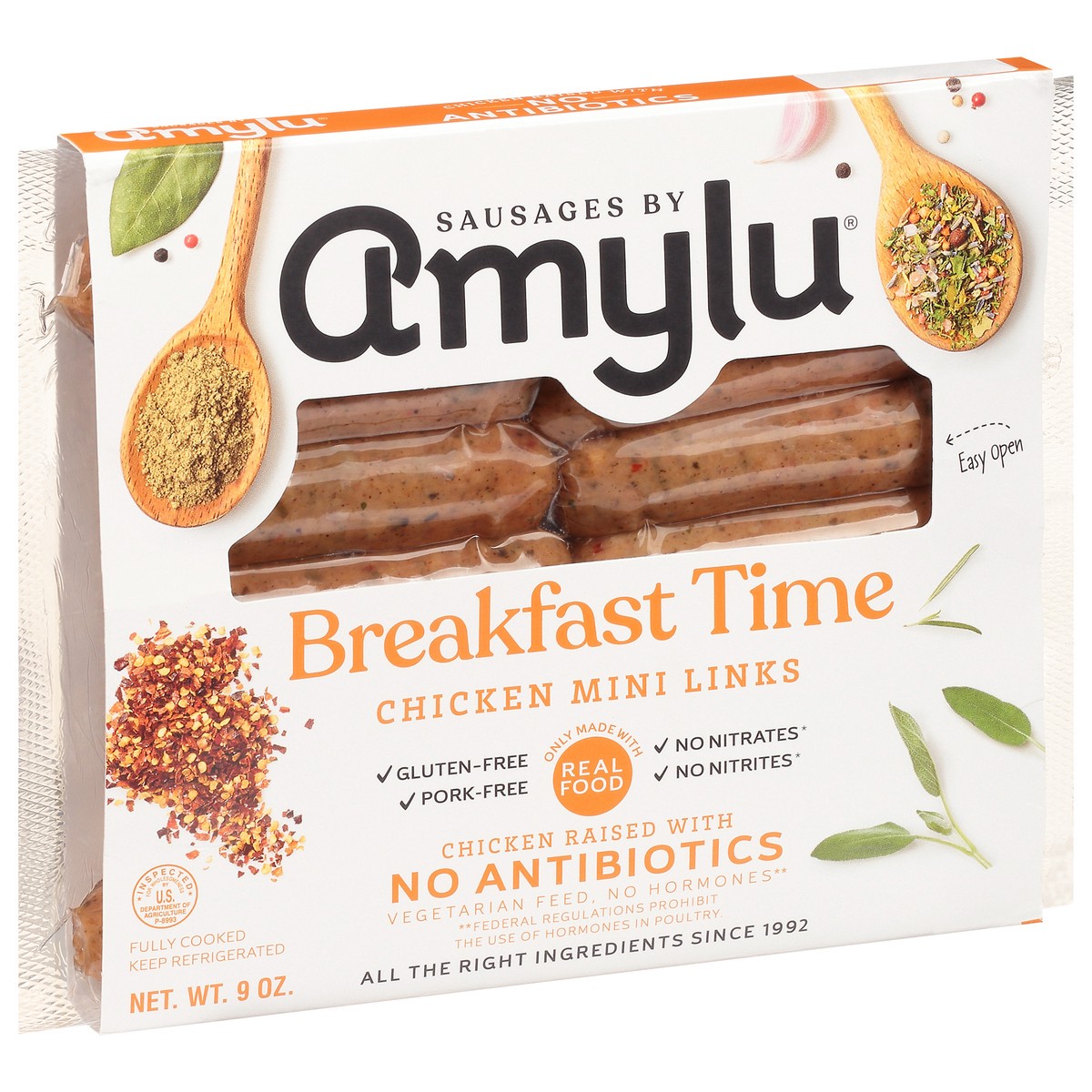 slide 6 of 9, Amylu Foods Breakfast Time Chicken Mini Links 9 oz, 9 oz