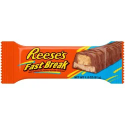 Fast Break Milk Chocolate Covered Peanut Butter and Nougat Candy, Gluten Free, 1.8 oz Bar