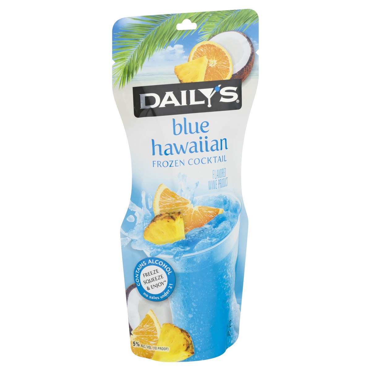 slide 5 of 13, Daily's Blue Hawaiian Ready to Drink Frozen Cocktail, 10 FL OZ Pouch, 10 fl oz