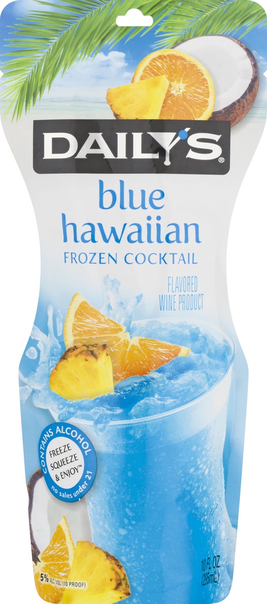slide 12 of 13, Daily's Blue Hawaiian Ready to Drink Frozen Cocktail, 10 FL OZ Pouch, 10 fl oz
