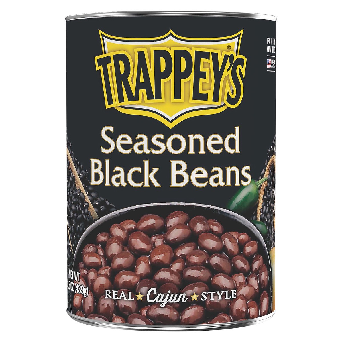 slide 1 of 11, Trappey's Black Beans Seasoned With Olive Oil Onion And Garlic, 15.5 oz