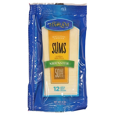 slide 1 of 1, Haolam Ultra Slim Sliced Muenster Cheese, 6 oz