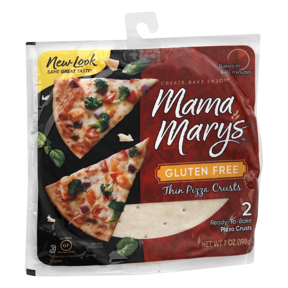 slide 6 of 12, Mama Mary's Gluten Free Thin Pizza Crusts, 2 Count, 7 oz, 2 ct