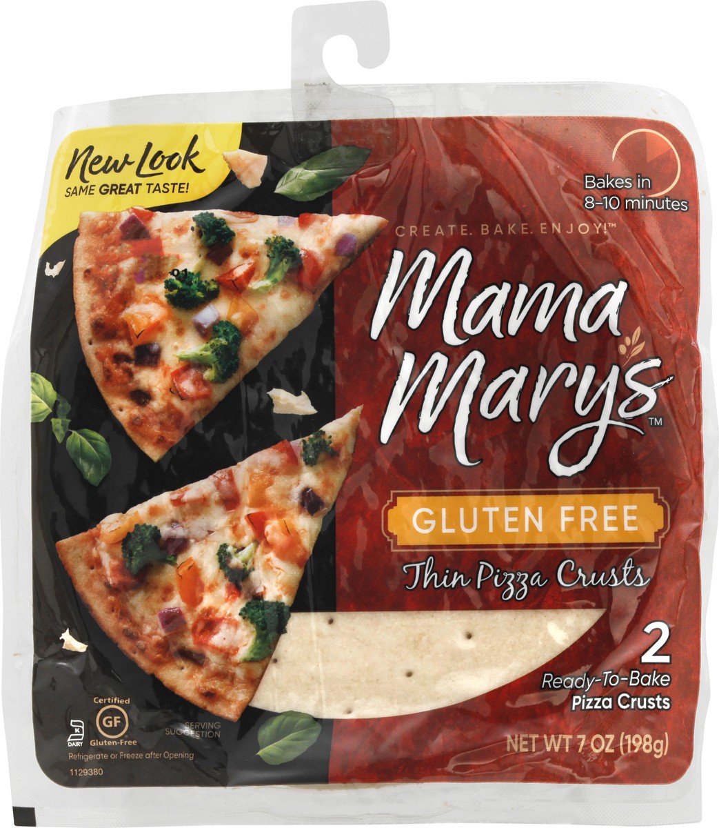 slide 4 of 12, Mama Mary's Gluten Free Thin Pizza Crusts, 2 Count, 7 oz, 2 ct