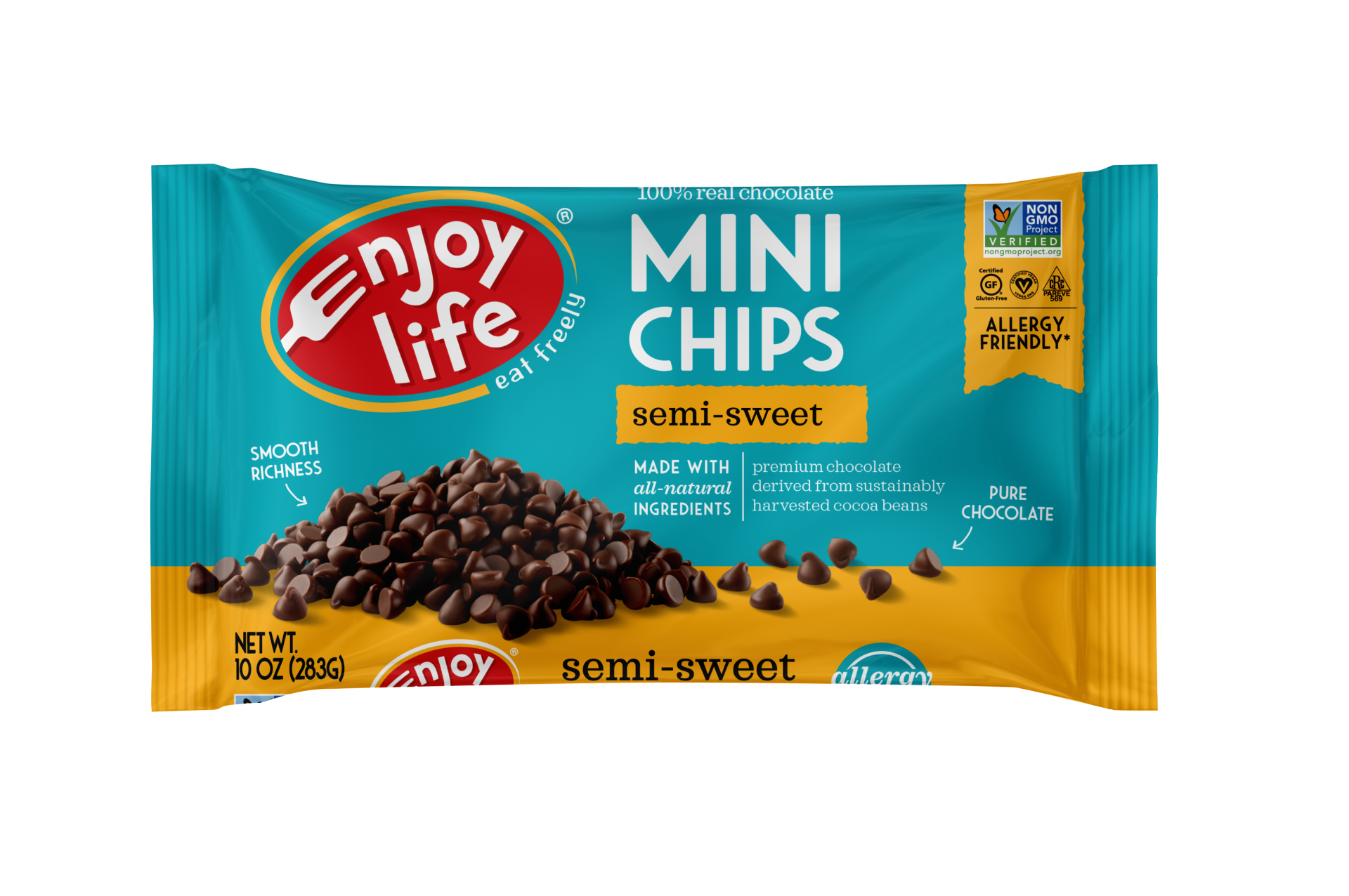 slide 2 of 2, Enjoy Life Semi-Sweet Mini Chocolate Chips, 10 oz