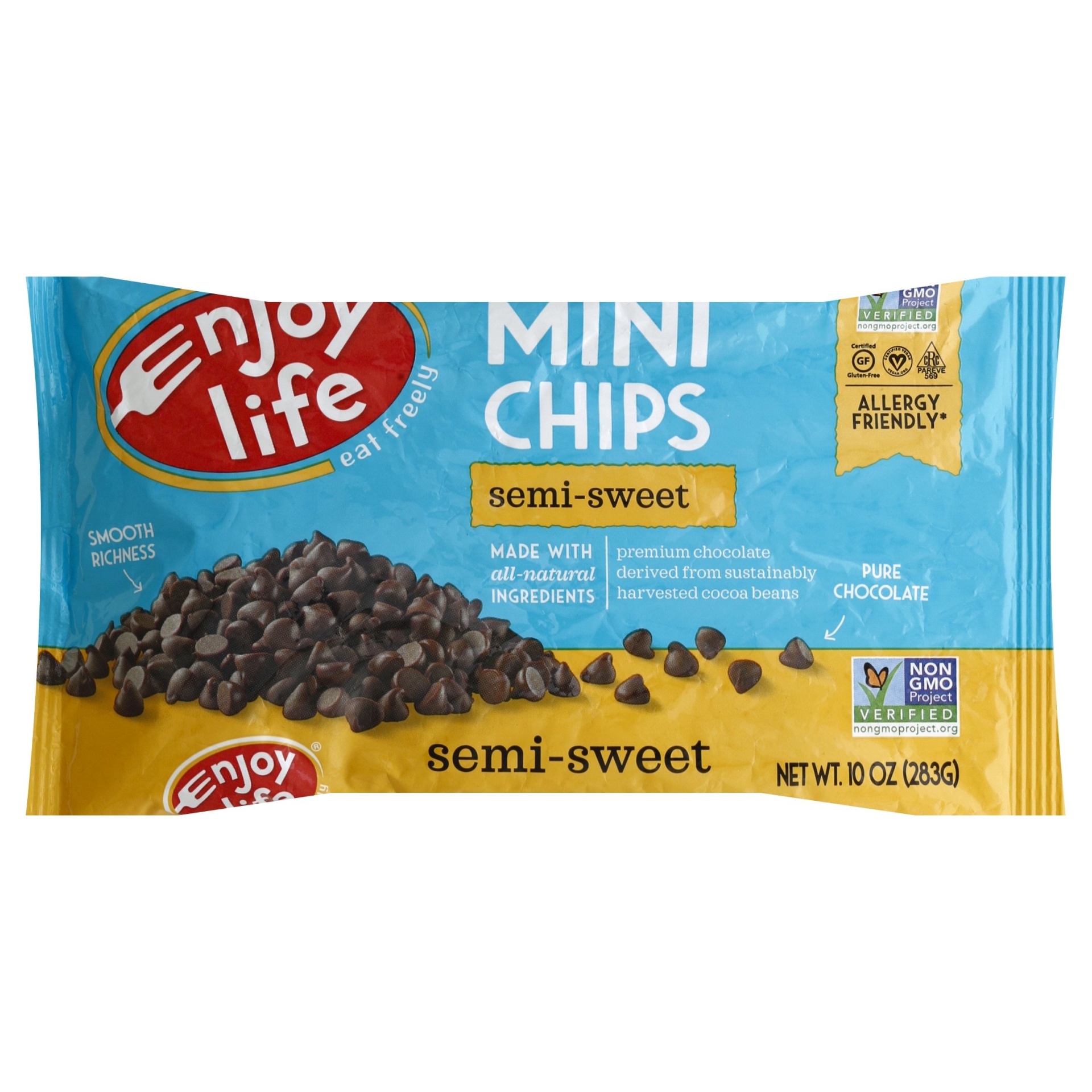 slide 1 of 2, Enjoy Life Semi-Sweet Mini Chocolate Chips, 10 oz