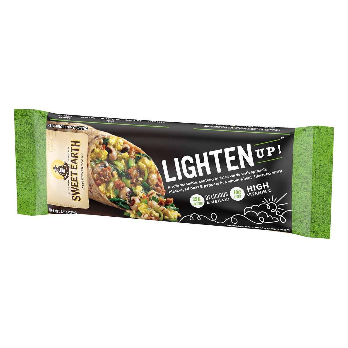 slide 3 of 10, Sweet Earth Lighten Up! Plant-Based Functional Breakfast Burrito, 6 oz