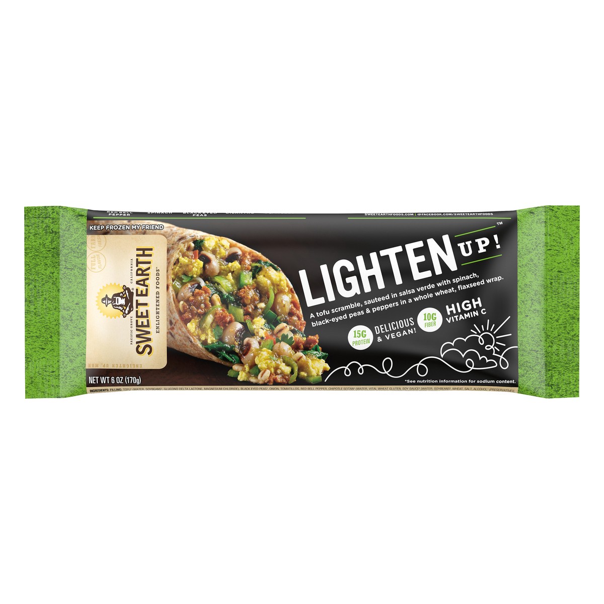 slide 1 of 10, Sweet Earth Lighten Up! Plant-Based Functional Breakfast Burrito, 6 oz