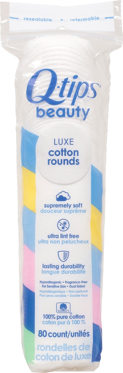 slide 5 of 12, Q-Tips Beauty Cotton Rounds 80 ea, 80 ct