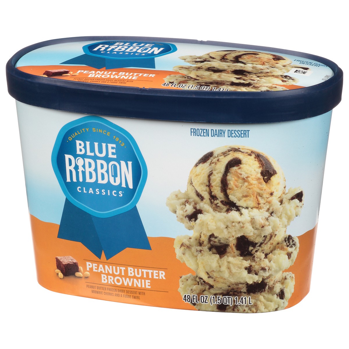 slide 3 of 11, Blue Ribbon Classics Peanut Butter Brownie Reduced Fat Ice Cream, 48 fl oz