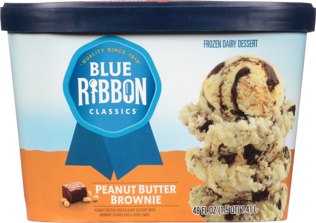 slide 9 of 11, Blue Ribbon Classics Peanut Butter Brownie Reduced Fat Ice Cream, 48 fl oz