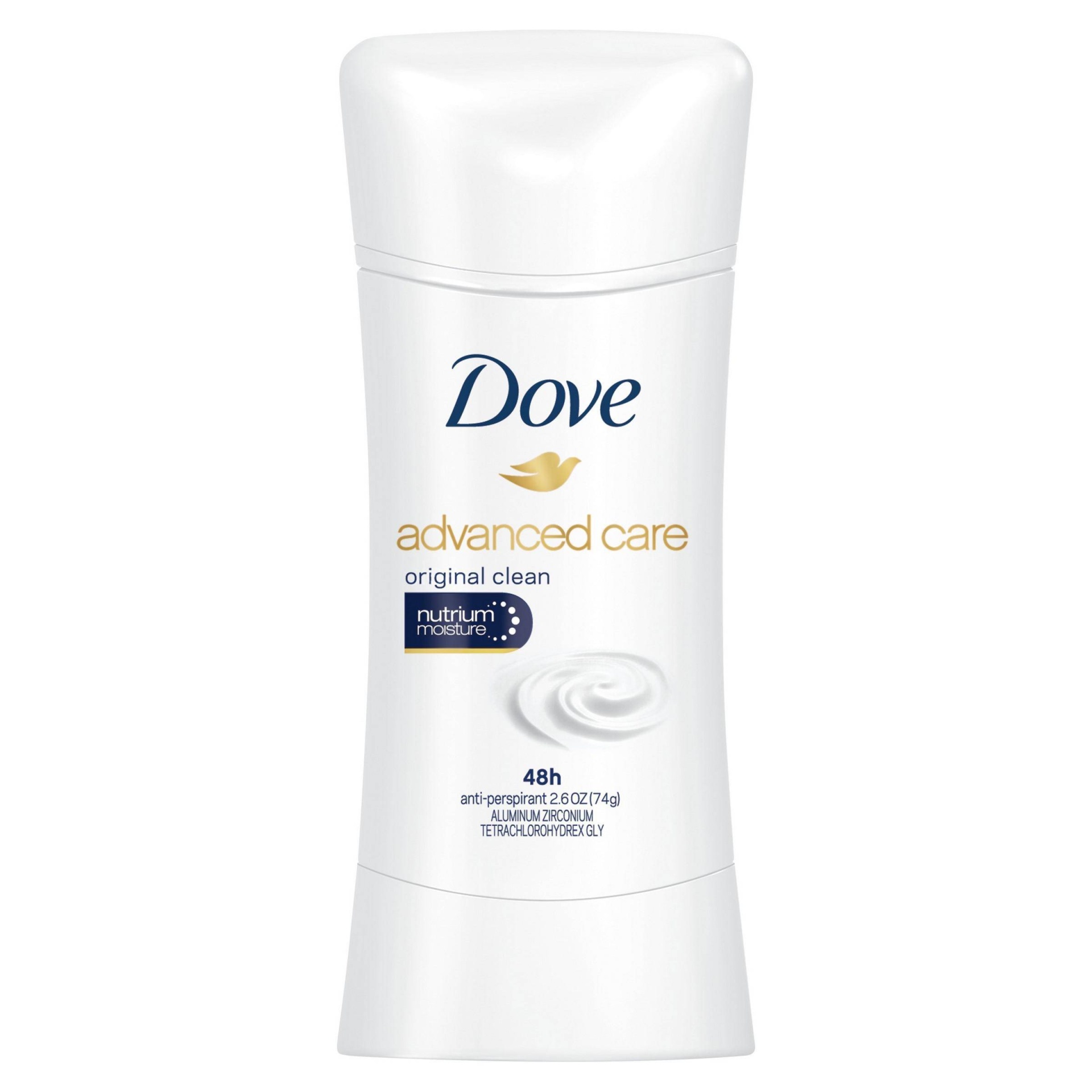 slide 1 of 1, Dove Advanced Care Original Clean Antiperspirant, 2.6 oz