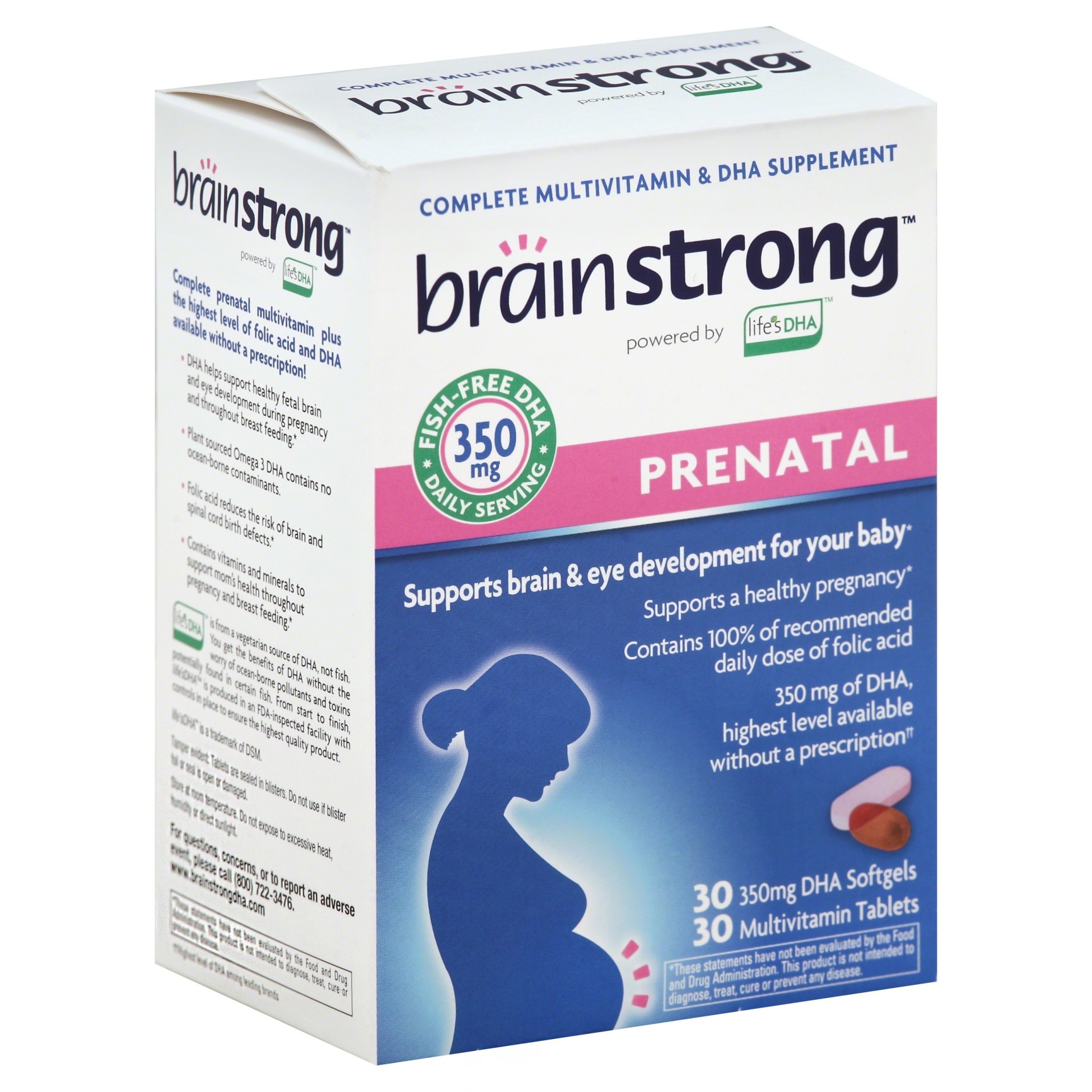 slide 1 of 1, BrainStrong Prenatal Multivitamin Plus Dha Tablets And Liquid Gels, 60 ct