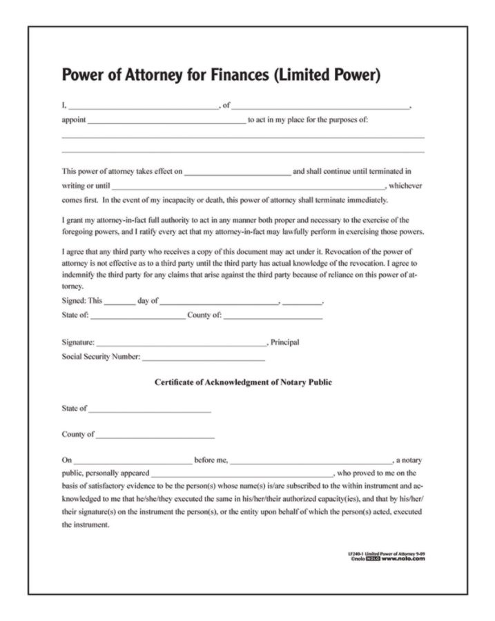 slide 2 of 2, Adams Limited Power Of Attorney, 1 ct