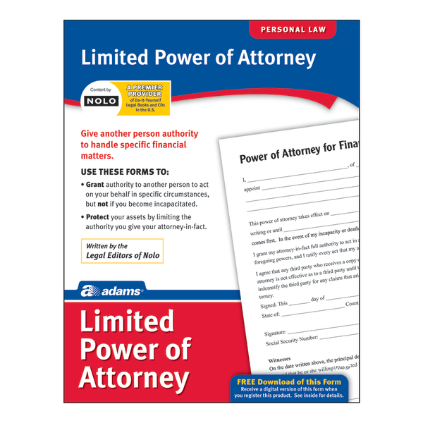 slide 1 of 2, Adams Limited Power Of Attorney, 1 ct