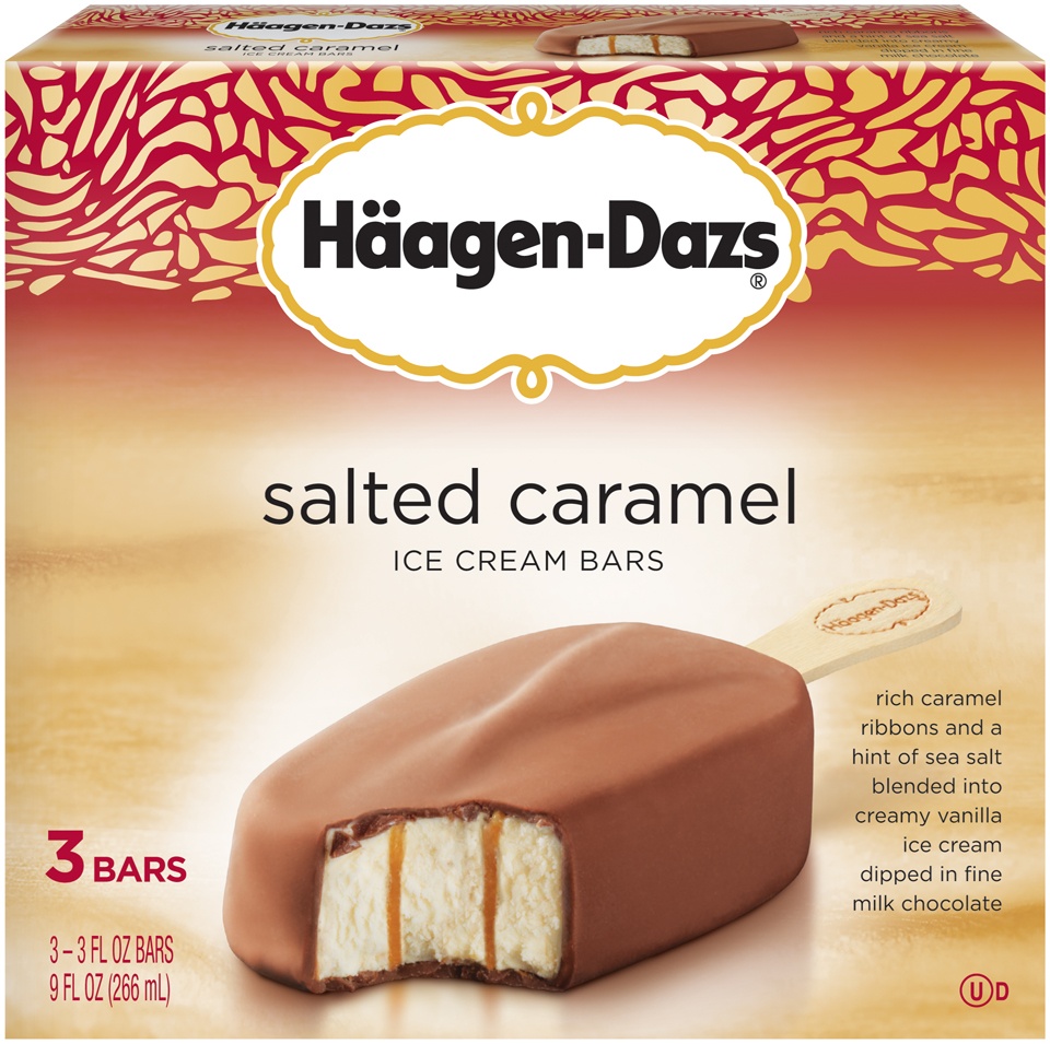 slide 1 of 1, Häagen-Dazs Salted Caramel Ice Cream Bars, 3 ct; 3 fl oz
