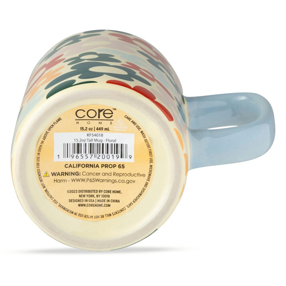 slide 3 of 3, Core Home Tall Mug - Floral, 15.2 oz