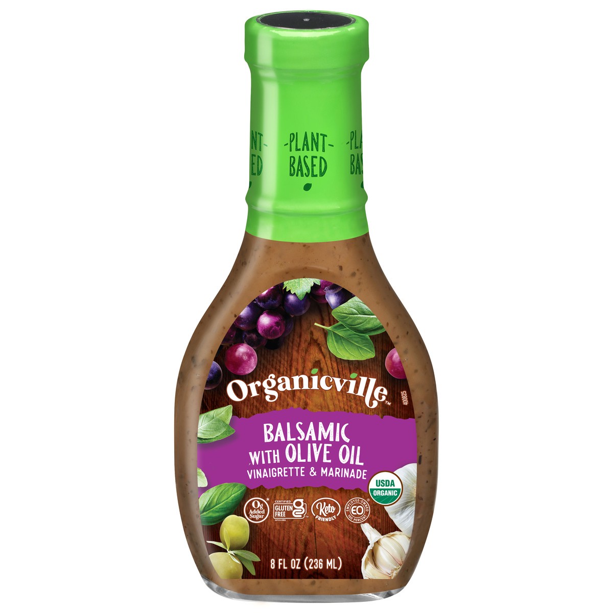 slide 1 of 9, Organicville Olive Oil & Balsamic Organic Vinaigrette Made With Agave Nectar, 