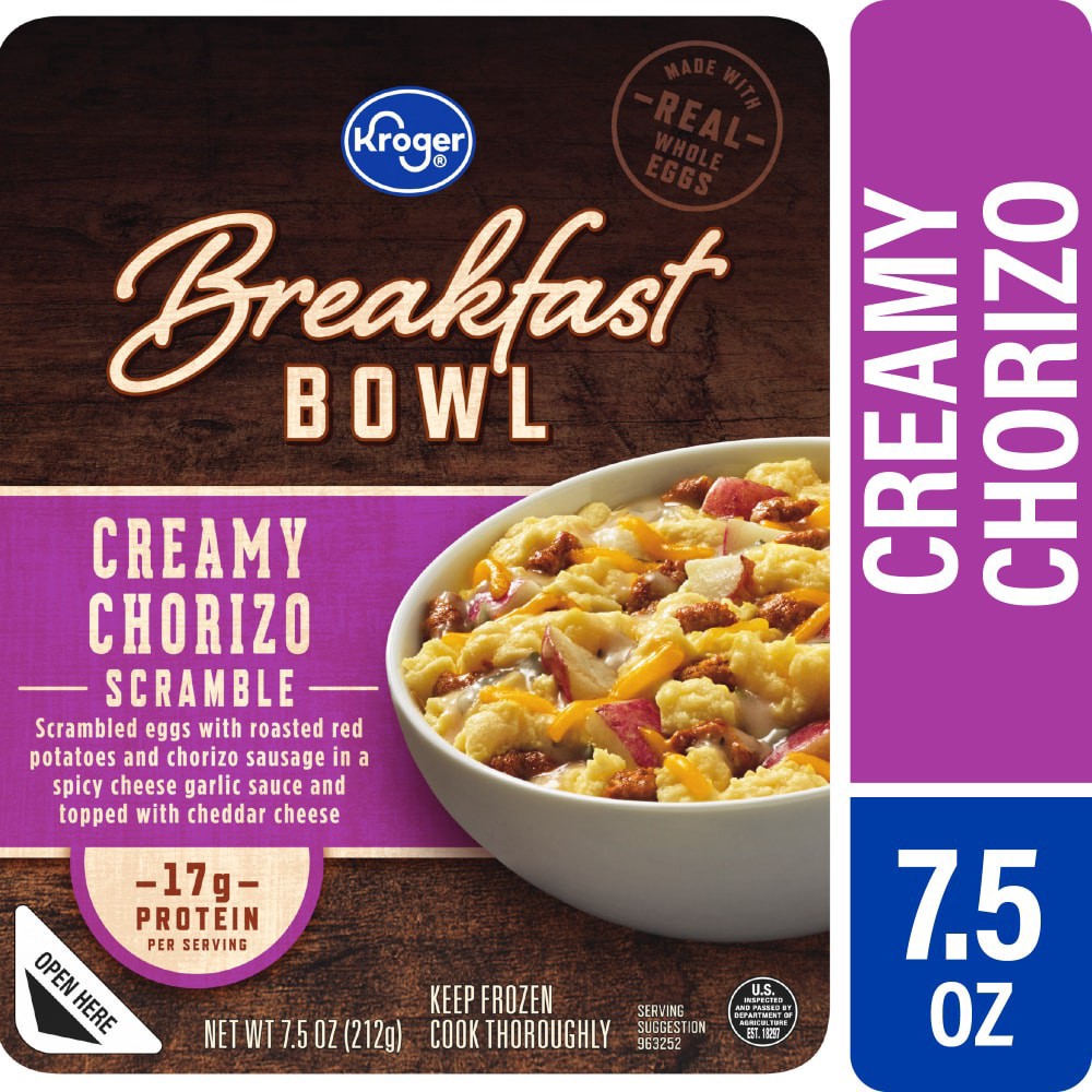 slide 3 of 4, Kroger® Scramble Creamy Chorizo Breakfast Bowl, 7.5 oz