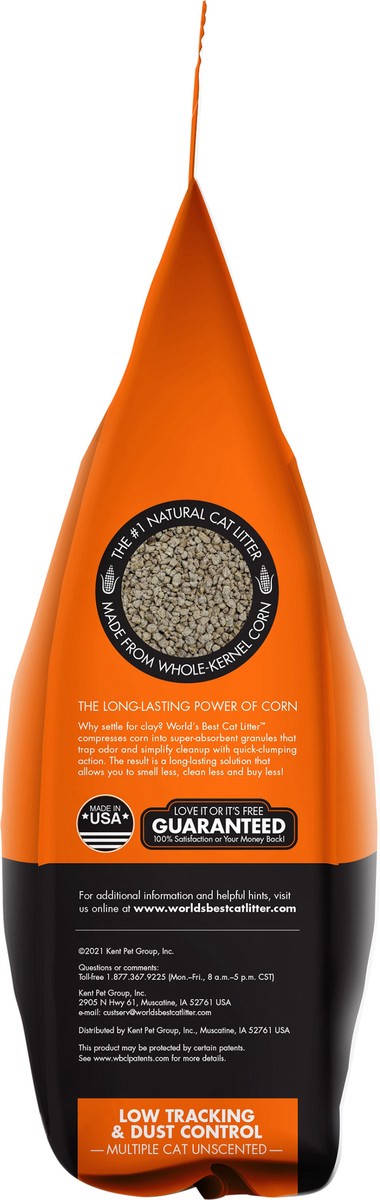 slide 5 of 7, World's Best Cat Litter World’s Best Cat Litter Low Tracking & Dust Control Multiple Cat Unscented, 15 lb, 15 lb