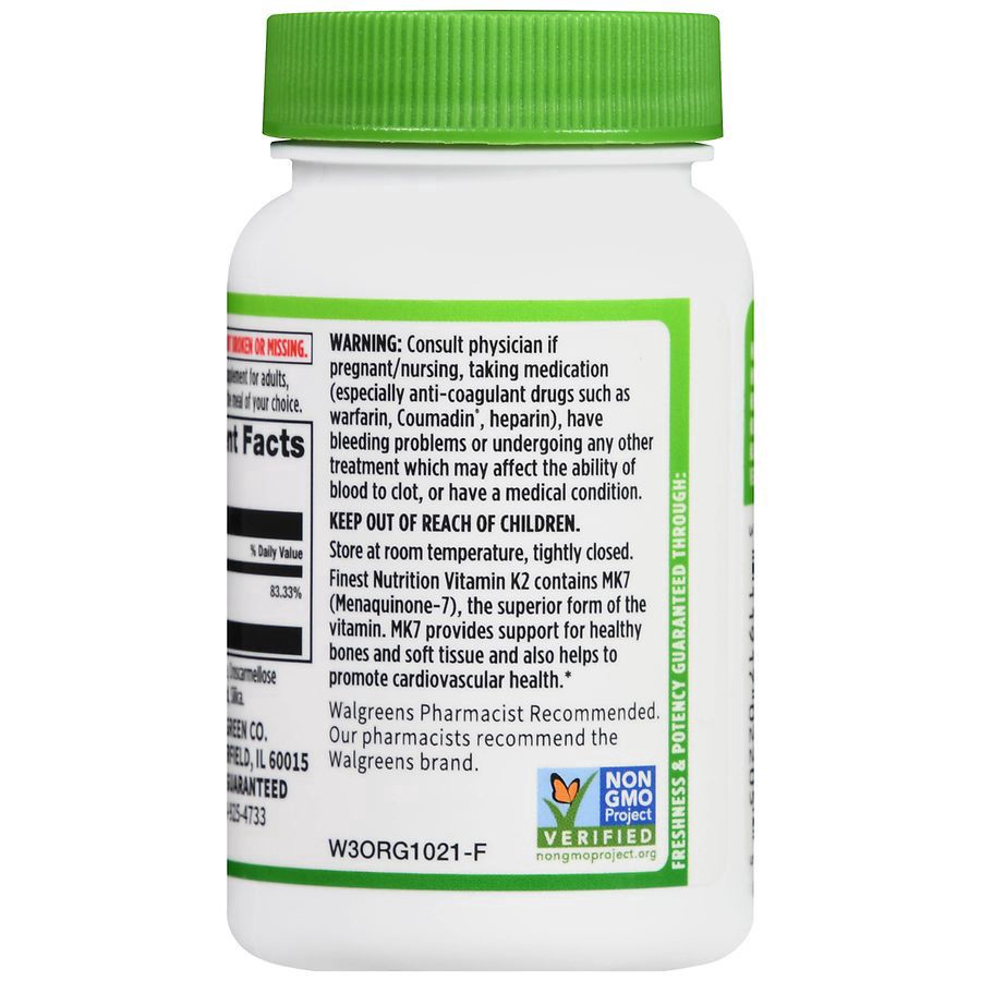 slide 3 of 5, Walgreens Vitamin K2 100mcg Tablets, 60 ct